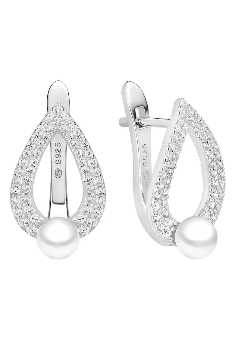 Cercei argint cu perle naturale si zirconia - Mirage
