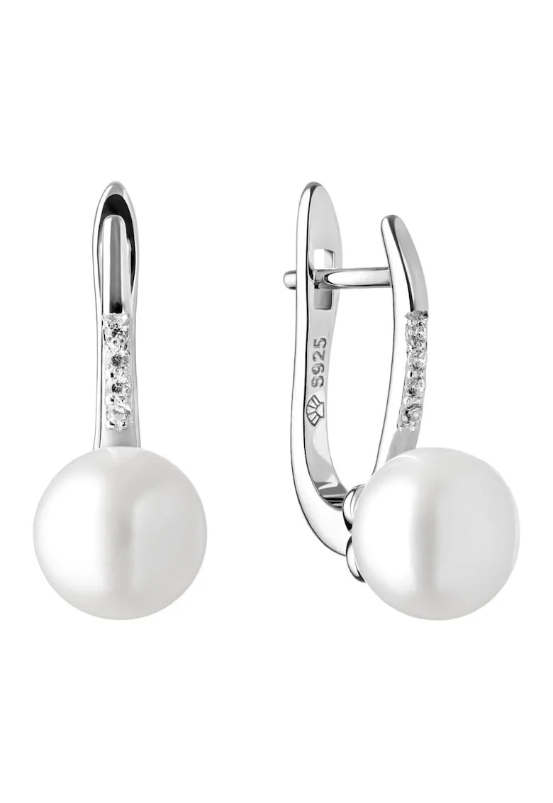 Cercei argint cu perle naturale si zirconia - Allure