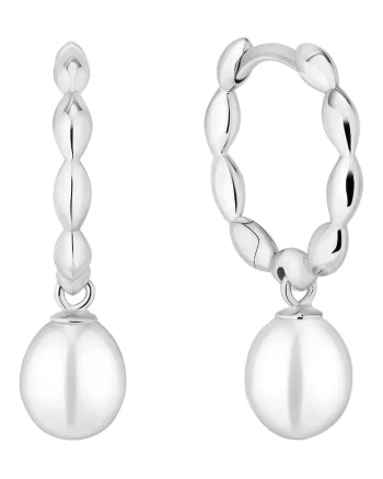 Cercei argint cu perle naturale - Bubble Hoop