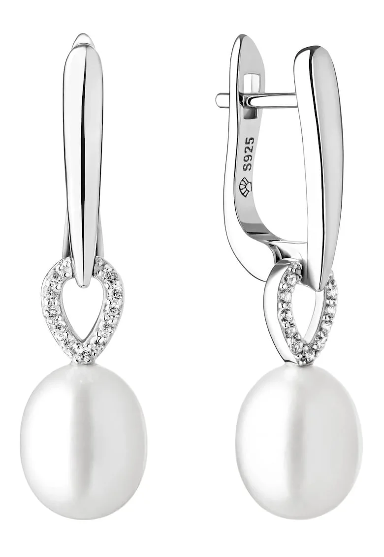 Cercei argint cu perle naturale si zirconia - Charm