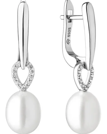 Cercei argint cu perle naturale si zirconia - Charm