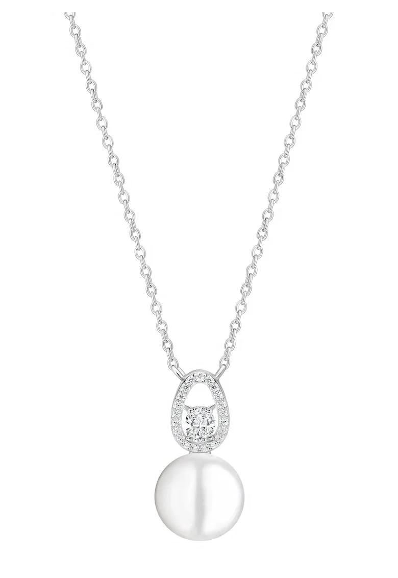 Pandant argint cu perla naturala si zirconia pavé - Lágrima