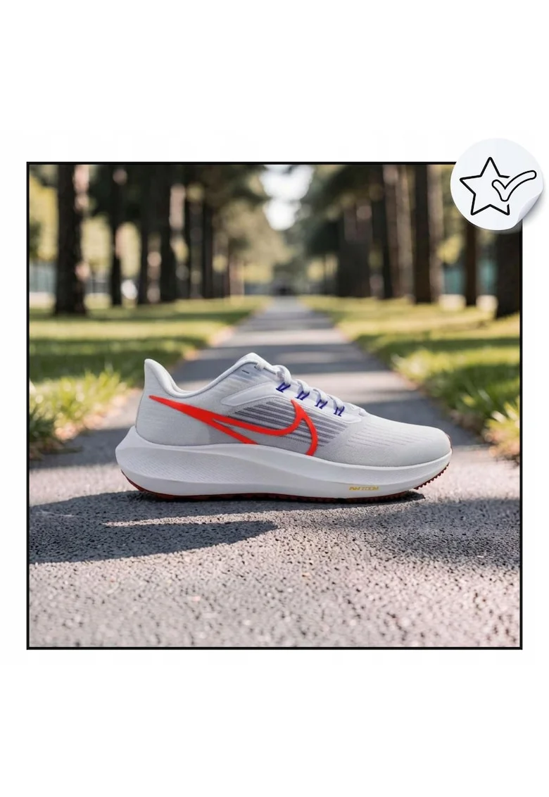 Pantofi Sport Barbati,  Air Zoom Pegasus 39, Amortizare: Spuma Nike React + 2X Zoom Air, Superior: Plasa Respirabila, Talpa Exterioara: Cauciuc Cu Profil In Forma De Fagure, Destinatie: Alergare Pe Asfalt, Antrenament, Utilizare Zilnica, Alb/Negru