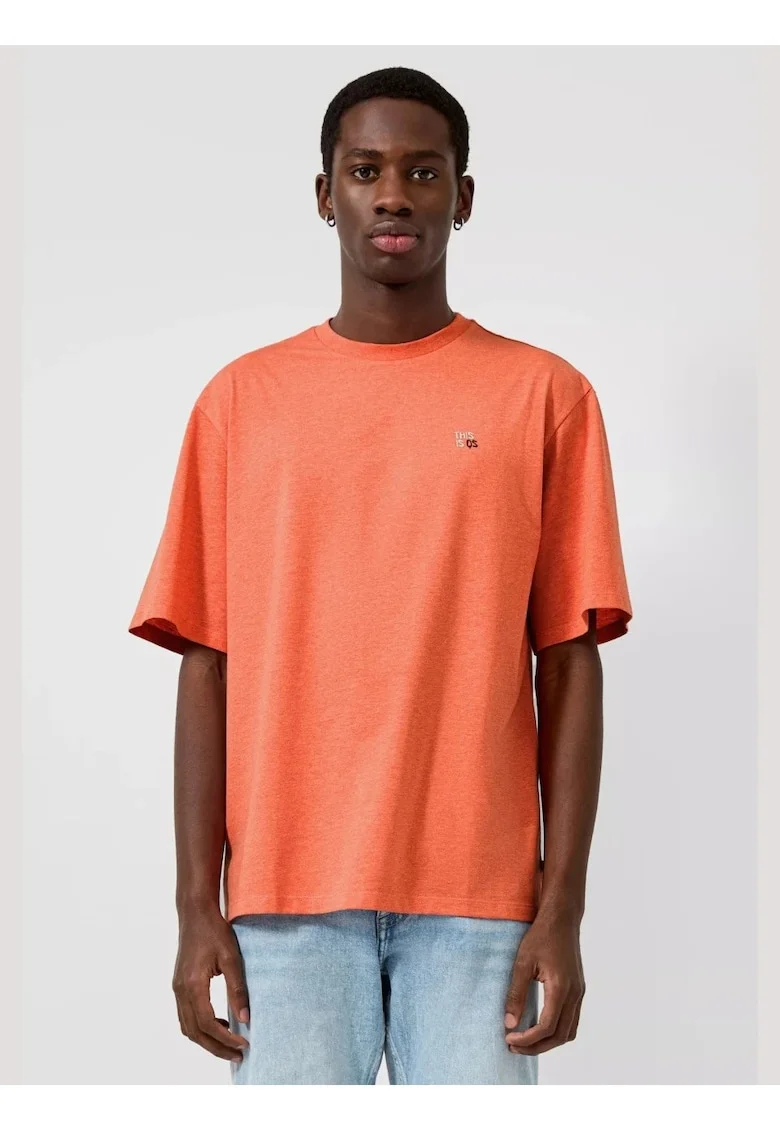 Q/S by s.Oliver Tricou barbati din amestec de bumbac, Relaxed fit, Portocaliu,