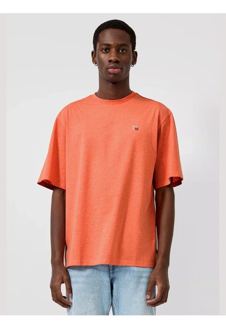 Q/S by s.Oliver Tricou barbati din amestec de bumbac, Relaxed fit, Portocaliu,
