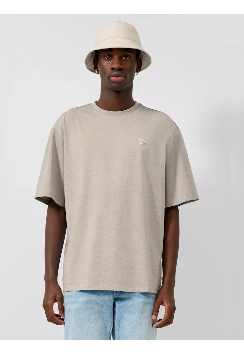 Q/S by s.Oliver Tricou barbati din amestec de bumbac, Relaxed fit, Bej,