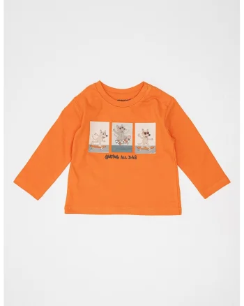 Bluza cu imprimeu grafic, Portocaliu