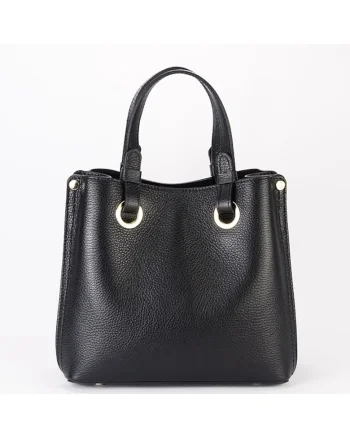 Geanta din piele naturala office/casual B-8916 129, Negru, 23x25x12
