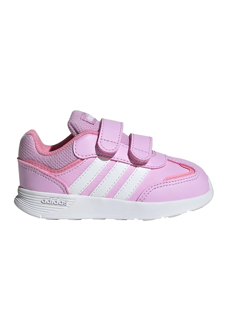 Pantofi sport de piele ecologica cu velcro Tensaur, Roz pastel