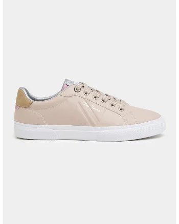 Pantofi sport de piele ecologica cu detalii stralucitoare, Bej