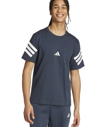 Tricou din bumbac cu 3 dungi Future Icons, Alb/Bleumarin