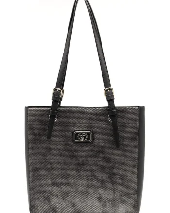 Geanta shopper de piele ecologica, Gri inchis
