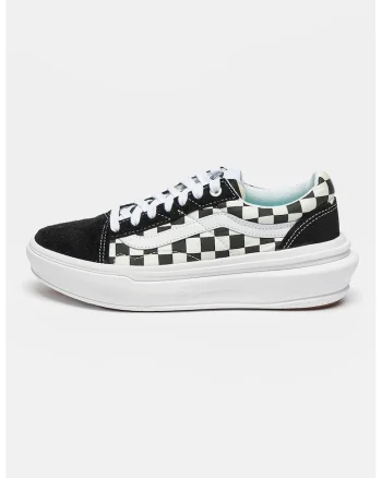 Tenisi cu garnituri de piele intoarsa Old Skool Overt, Alb/Negru