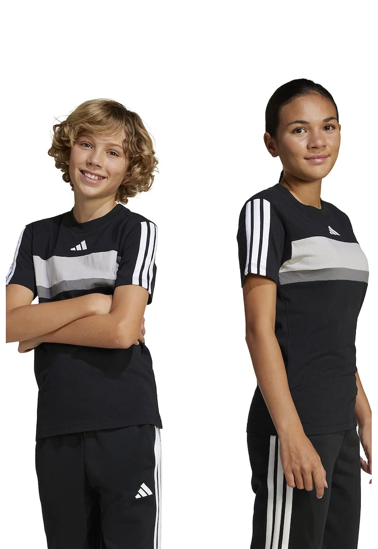Tricou din bumbac cu imprimeu logo, Alb/Negru/Gri