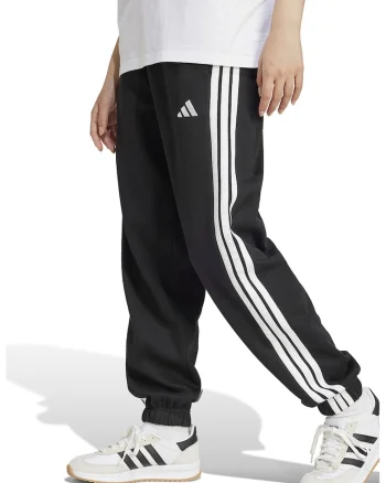 Pantaloni de trening cu talie inalta si snur de ajustare in talie, Alb/Negru