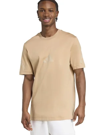 Tricou de bumbac cu model monograma Z.N.E, Bej