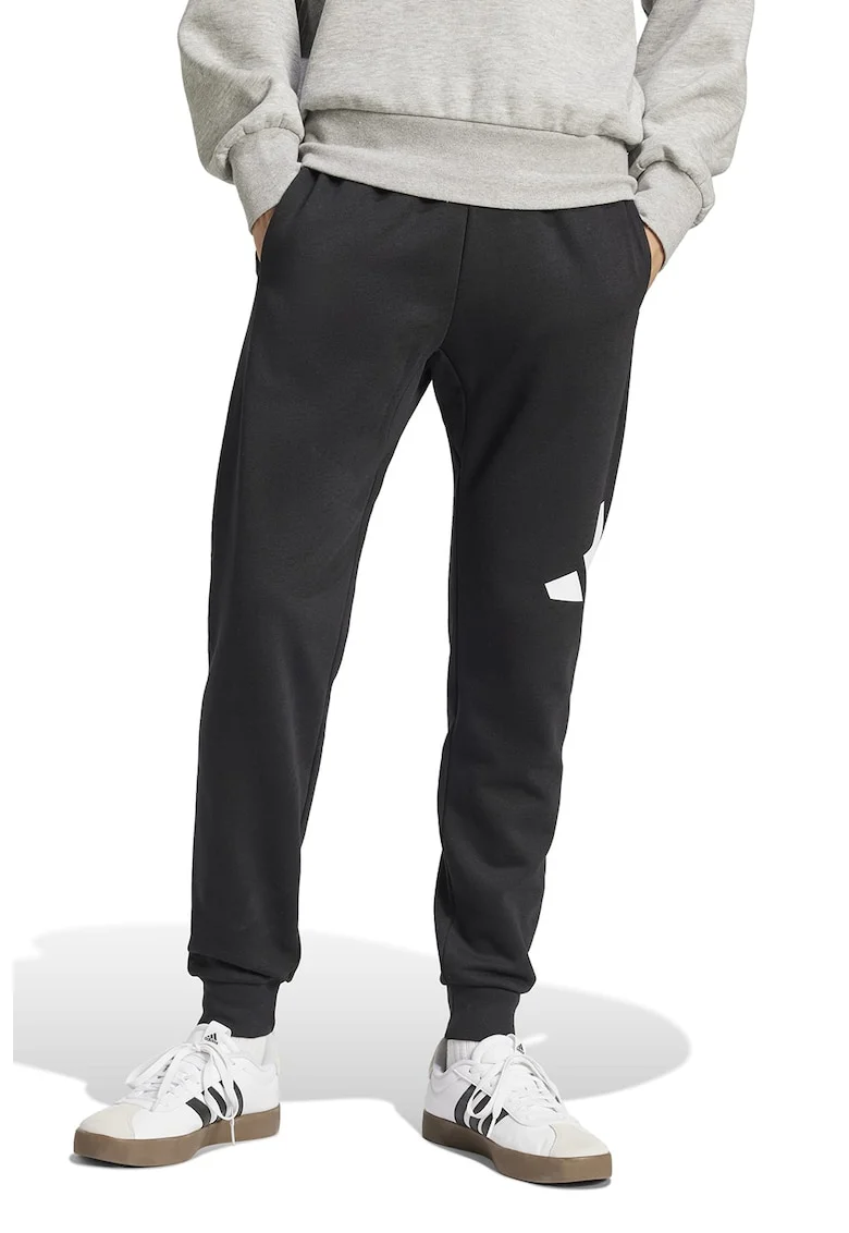 Pantaloni de trening regular fit cu buzunare, Alb/Negru