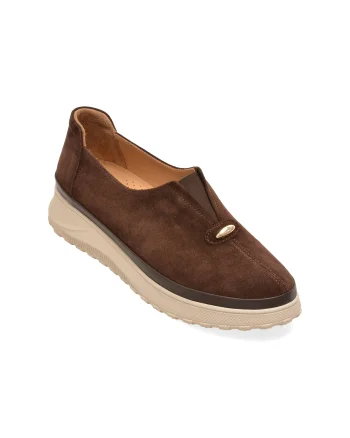 Pantofi EPICA maro, 381139, din piele intoarsa