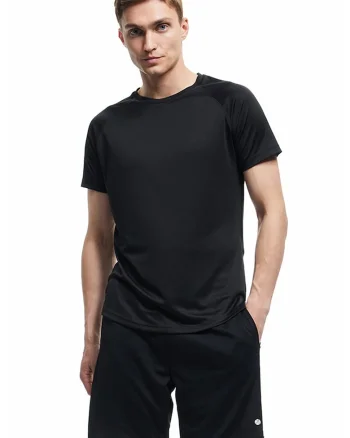 Tricou uni cu decolteu la baza gatului, Negru stins