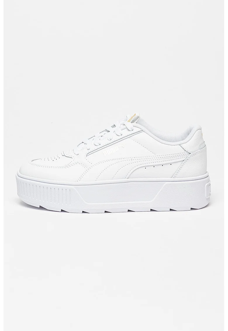 Pantofi sport flatform din piele si piele ecologica Karmen Rebelle, Alb optic