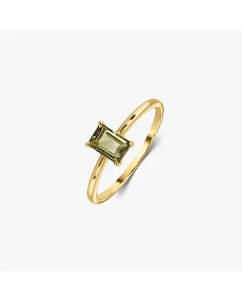 Inel din argint Golden Tessa - Moldavit