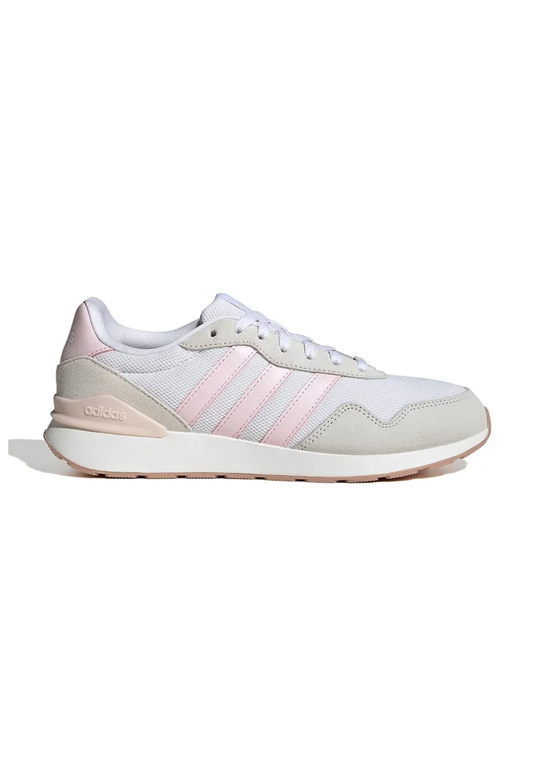 Pantofi sport Run 60s cu insertii de piele intoarsa, Alb/Maro taupe deschis