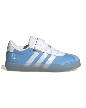Pantofi sport din piele ecologica cu garnitura din piele intoarsa VL Court 3.0, Alb/Albastru