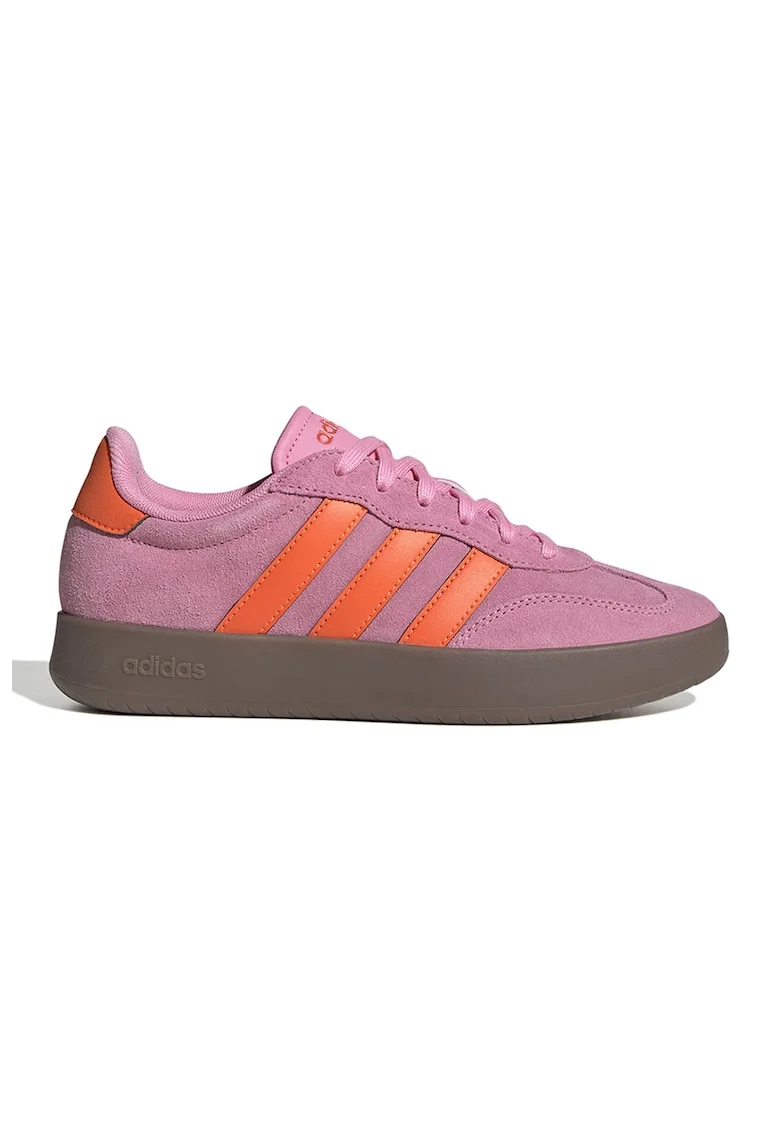 Pantofi sport Barreda din piele intoarsa cu insertii din material sintetic, Portocaliu/Roz