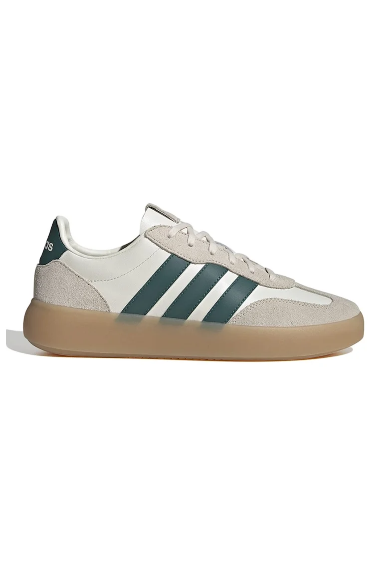 Pantofi sport de piele si piele intoarsa cu logo contrastant Barreda Decode, Verde englez/Alb murdar