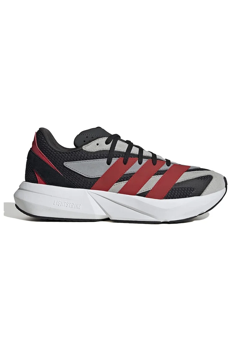Pantofi sport Lightblaze cu insertii de piele intoarsa, Rosu/Negru/Gri inchis