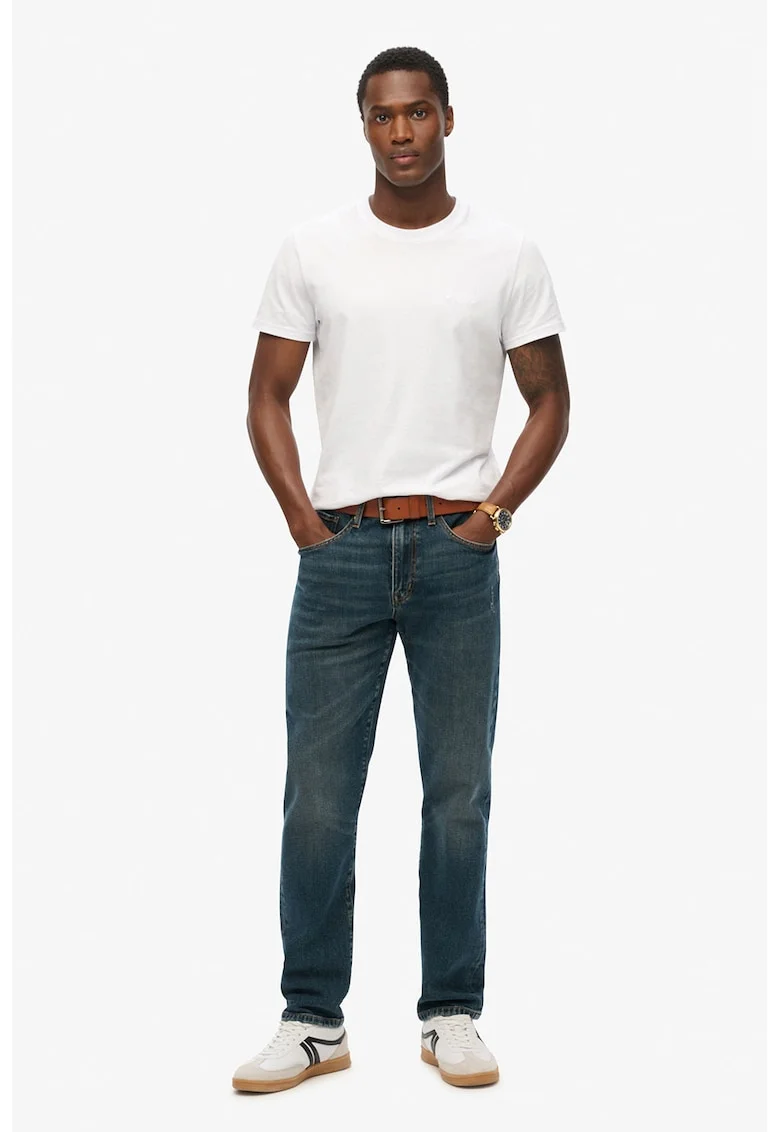 Blugi drepti slim fit din amestec de bumbac organic Vintage