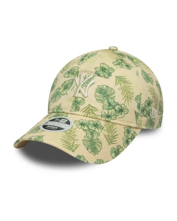 Sapca din bumbac cu model frunza, Verde/Bej