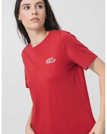 Tricou de bumbac organic, Rosu inchis