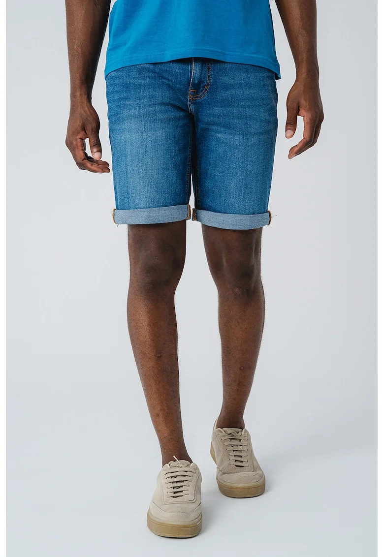 Bermude slim fit cu talie medie Washington, Albastru inchis/Albastru