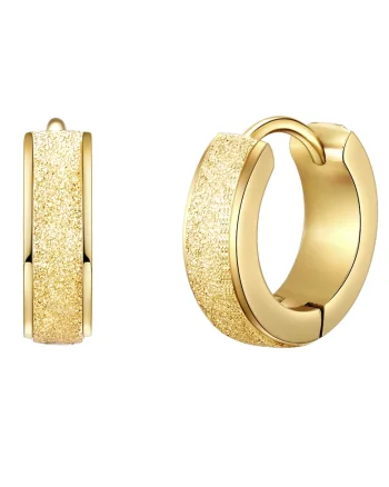 Cercei placati cu aur de 14K, din otel inoxidabil, Auriu