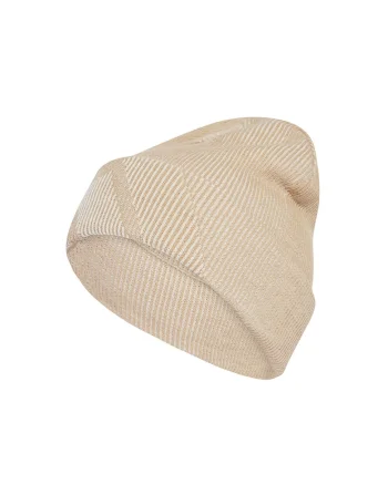 Caciula unisex striata tricotata, Bej