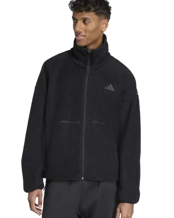 Bluza de trening din fleece cu buzunare, Negru