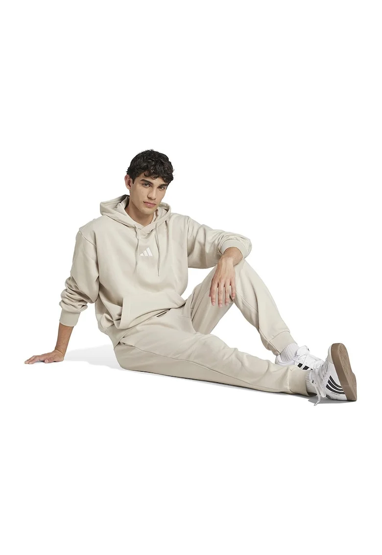 Pantaloni de trening cu snur in talie si croiala conica FeelCozy, Bej deschis