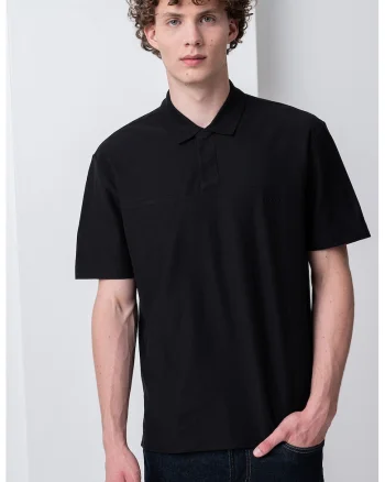 HUGO, Tricou polo de bumbac, Negru