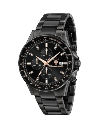 Ceas barbatesc  Quartz, 44mm, 10ATM - 37964, Negru