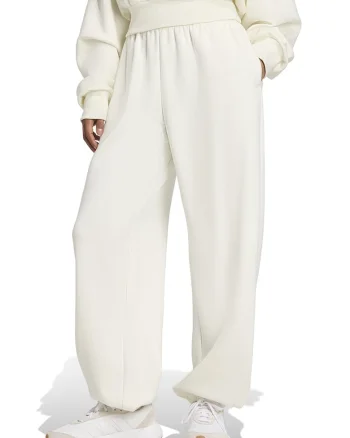 Pantaloni de trening relaxed fit Soft Lux, Alb murdar