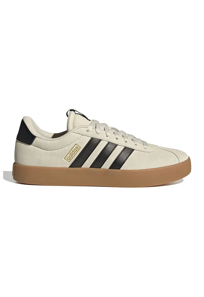 Pantofi sport VL Court 3.0 de piele intoarsa, Negru/Alb murdar