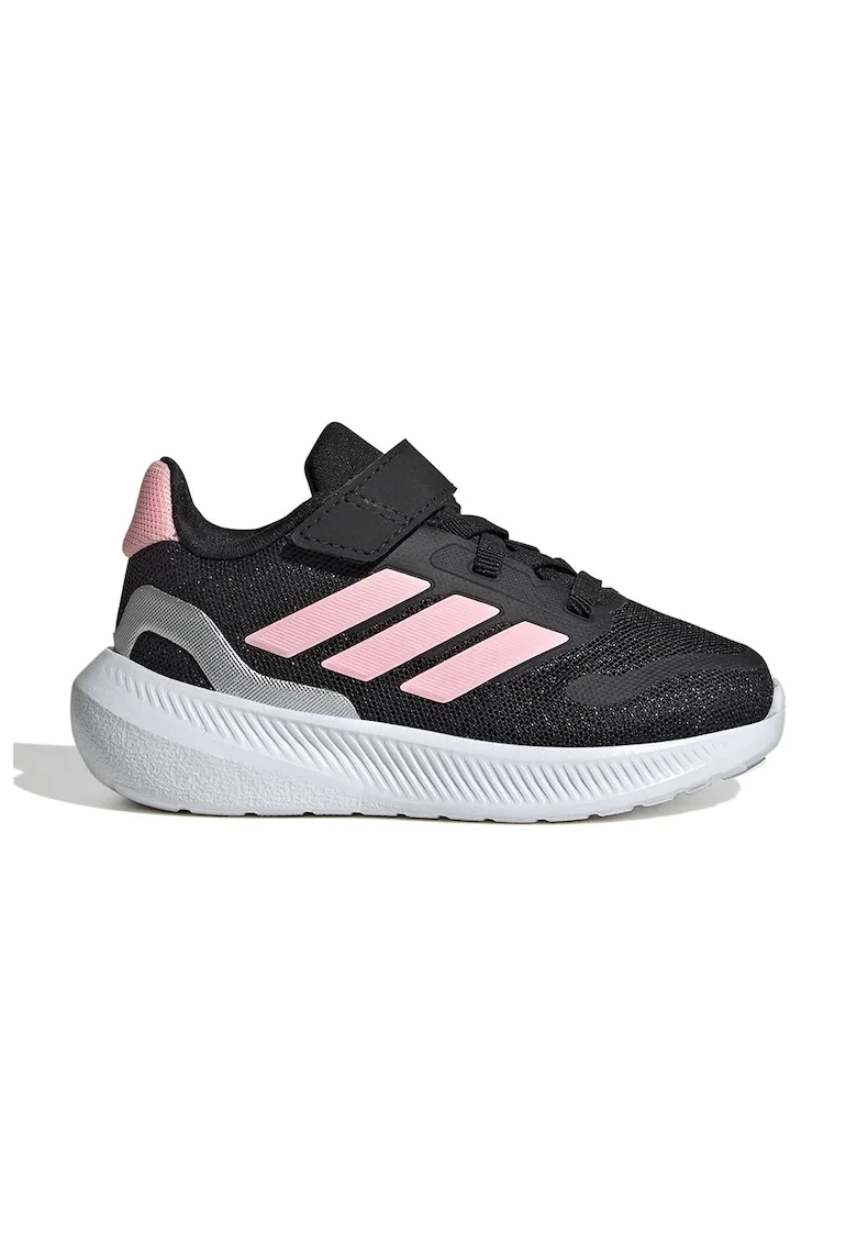 Pantofi sport Run Falcon 5 din material textil cu velcro, Negru/Roz pastel