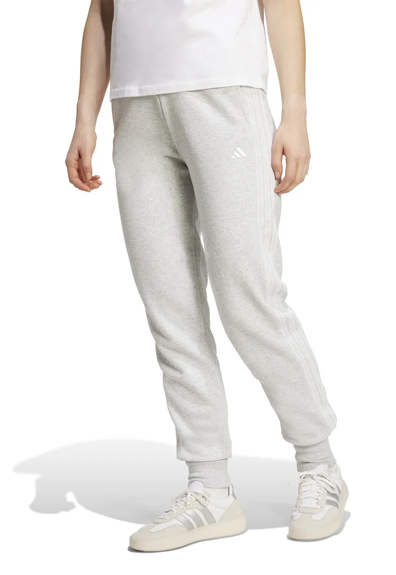 Pantaloni cu logo si buzunare laterale, Gri deschis melange