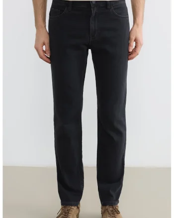 Blugi regular fit uni, Gri antracit