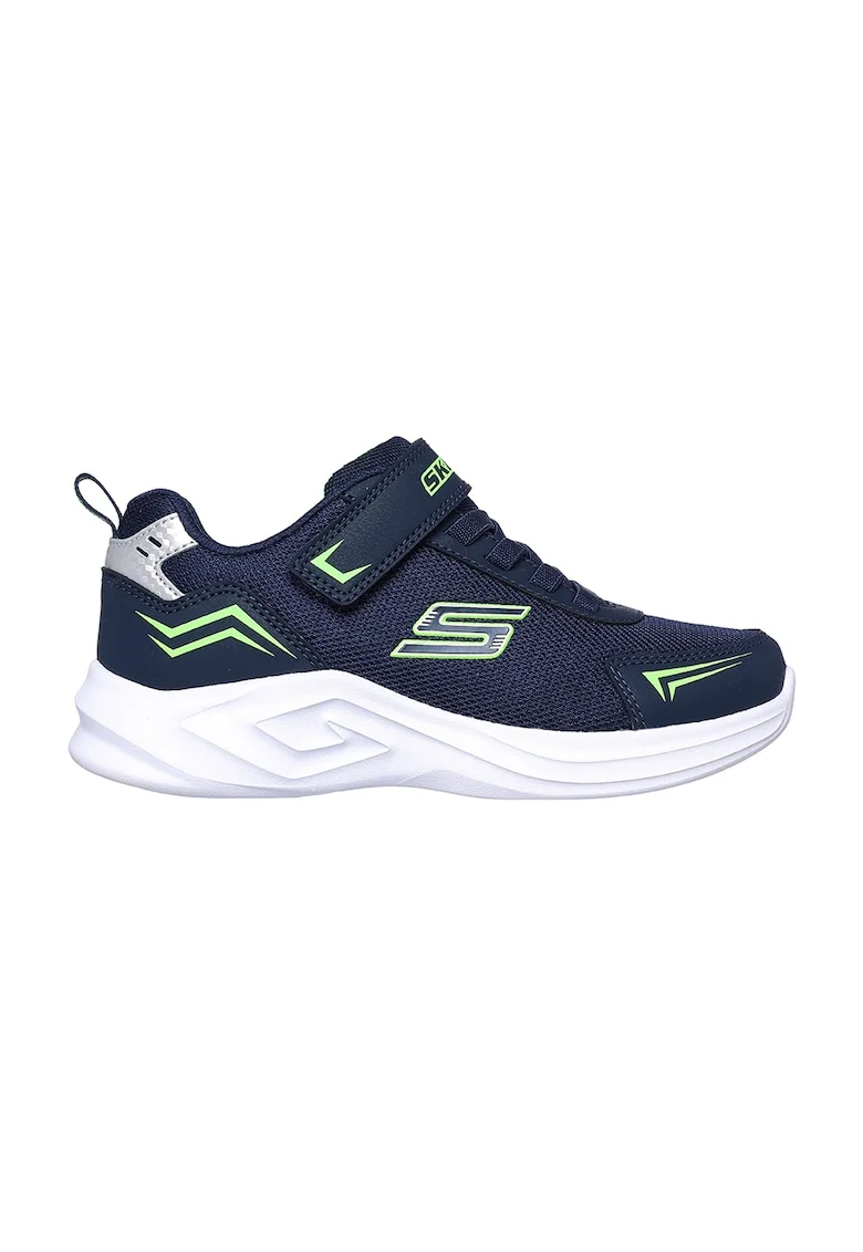 Pantofi sport cu logo si velcro Mazematics, Albastru ultramarin/Verde lime