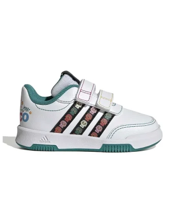 Pantofi sport cu velcro si garnituri din material sintetic, Negru/Alb optic/Verde persan