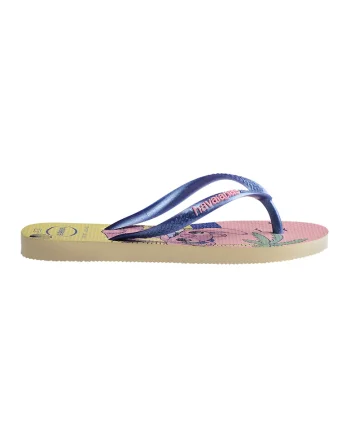 Papuci flip-flop cu imprimeu cu Stitch&Angel, Fucsia/Bleumarin
