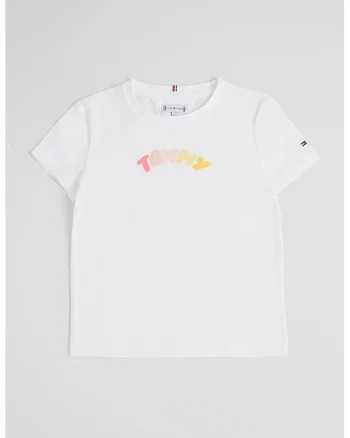 Tricou de bumbac cu imprimeu logo cauciucat, Alb optic