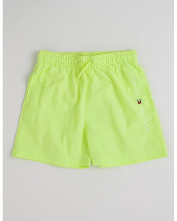 Pantaloni scurti de baie cu snur, Verde lime